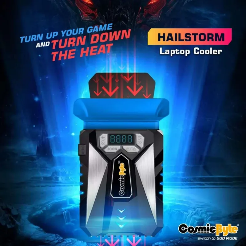 Hailstorm laptop cooler ad