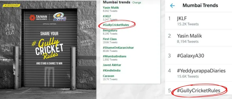 #GullyCricketRules in Mumbai's Twitter trends