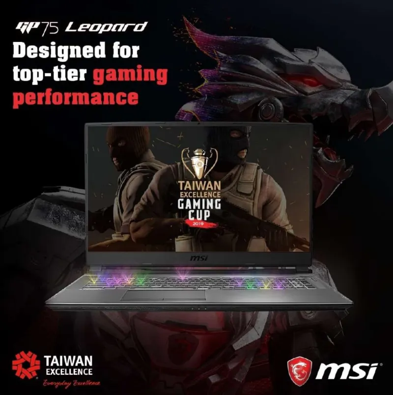 Taiwan Excellence Gaming Cup post featuring an MSI gaming laptop